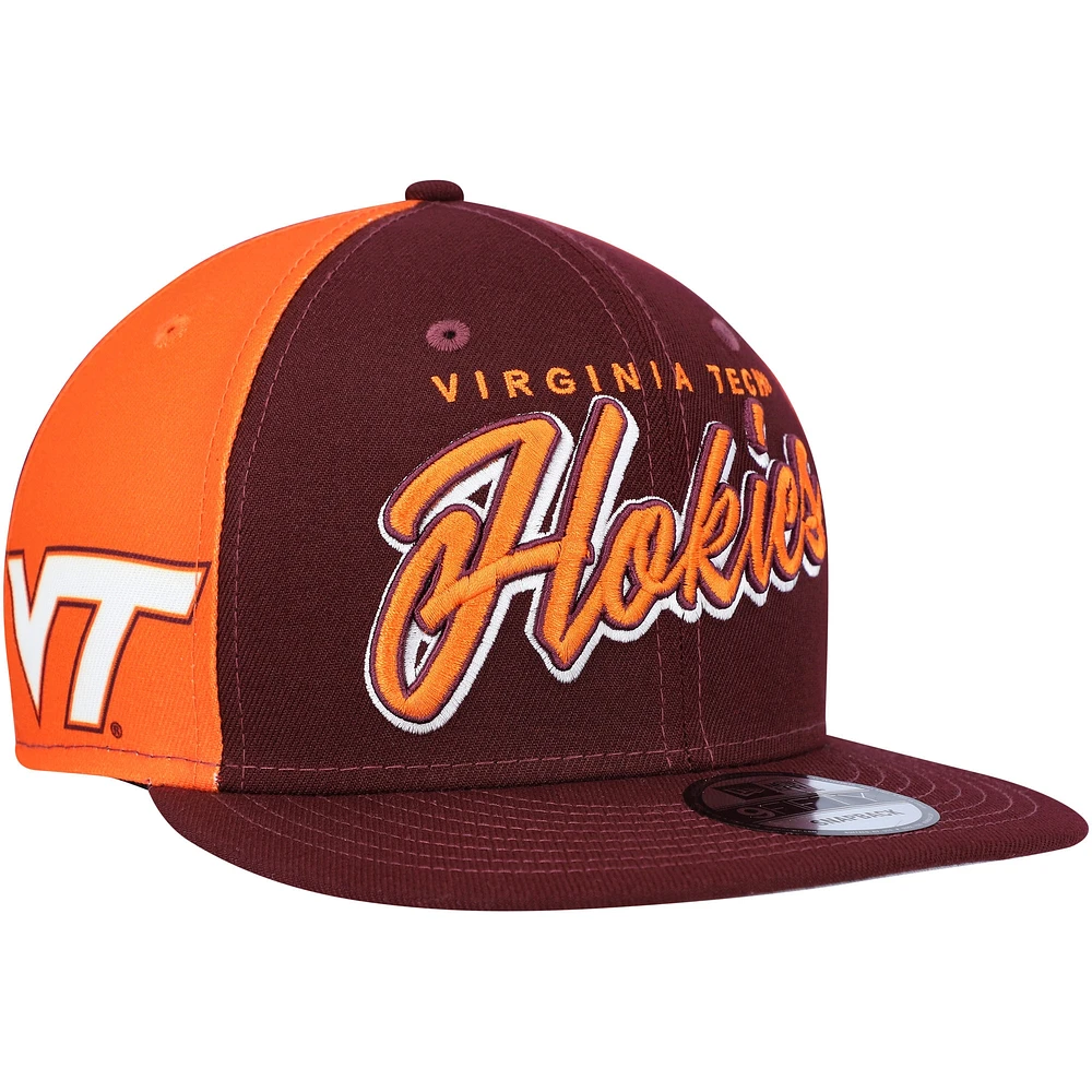 Casquette Virginia Tech Hokies Outright 9FIFTY Snapback pour homme New Era bordeaux