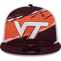 Casquette Snapback 9FIFTY Snapback Virginia Tech Hokies Tear Trucker New Era pour hommes