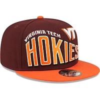Men's New Era Maroon Virginia Tech Hokies Two-Tone Vintage Wave 9FIFTY Snapback Hat