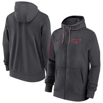 Sweat à capuche Nike anthracite Virginia Tech Hokies 2024/25 Sideline Club pour homme