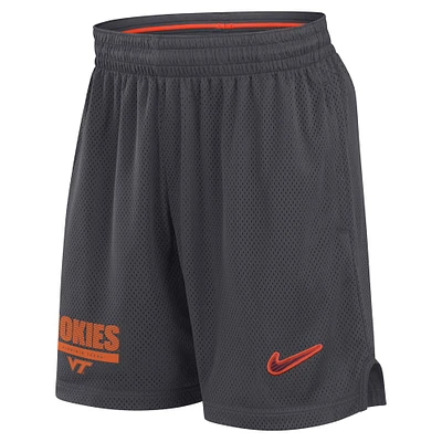 Short Nike Virginia Tech Hokies 2024 Sideline en maille anthracite pour homme