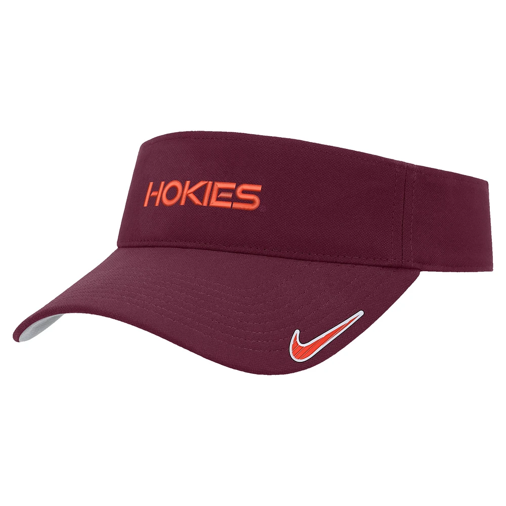 Visière réglable Nike Garnet Virginia Tech Hokies 2024 Sideline Ace Performance pour homme