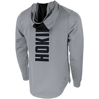 Men's Nike Gray Virginia Tech Hokies 2-Hit Performance Pullover Hoodie