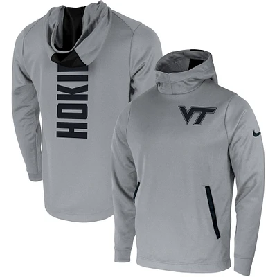 Men's Nike Gray Virginia Tech Hokies 2-Hit Performance Pullover Hoodie