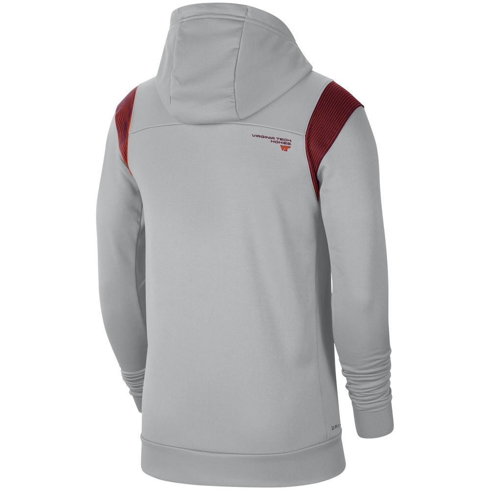 Men's Nike Gray Virginia Tech Hokies 2021 Sideline Performance Full-Zip Hoodie