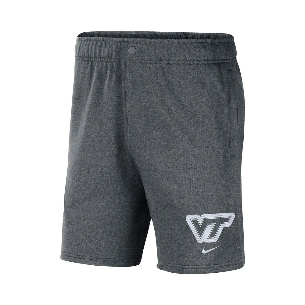 Short en molleton Virginia Tech Hokies Nike gris pour homme