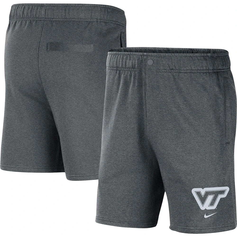 Short en molleton Virginia Tech Hokies Nike gris pour homme