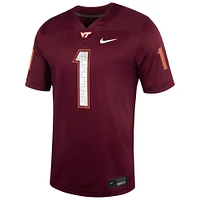 Maillot de football américain NIL des Virginia Tech Hokies pour homme Nike Kyron Drones Bordeaux