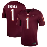 Maillot de football américain NIL des Virginia Tech Hokies pour homme Nike Kyron Drones Bordeaux