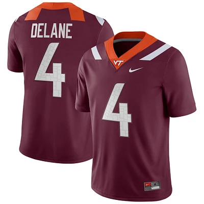 Men's Nike Mansoor Delane Maroon Virginia Tech Hokies NIL Football Game Jersey