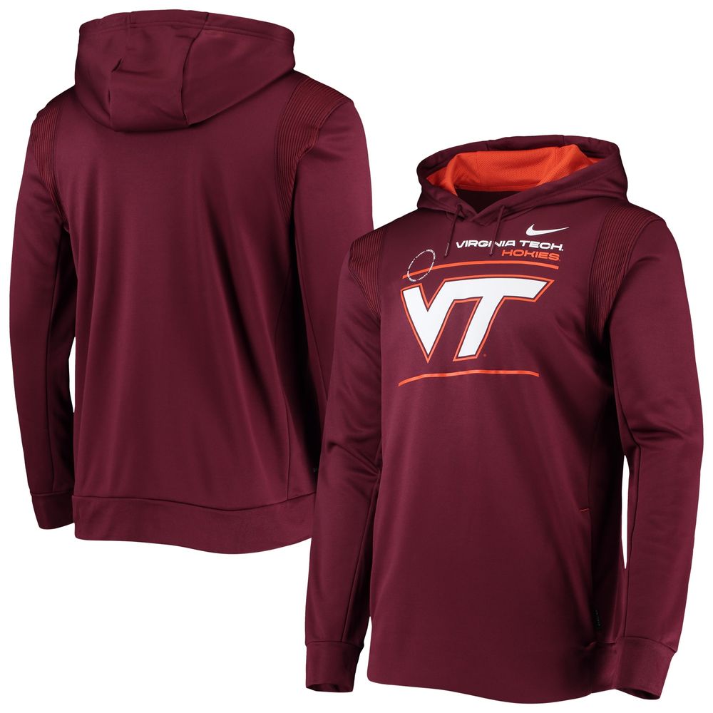 Men's Nike Maroon Virginia Tech Hokies 2021 Team Sideline Performance Pullover Hoodie