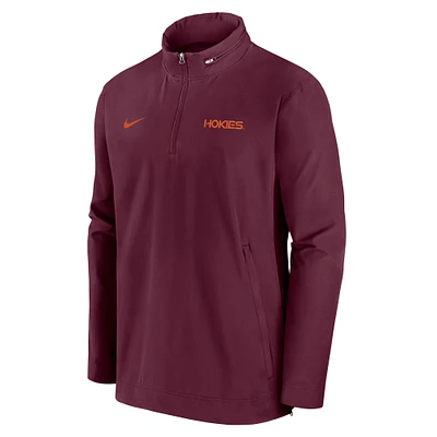 Men's Nike Maroon Virginia Tech Hokies 2024 Sideline Coach Quarter-Zip Hoodie Jacket