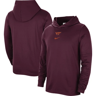 Men's Nike Maroon Virginia Tech Hokies Player Hoodie Long Sleeve Performance Top