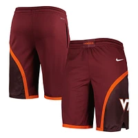 Short de basket-ball Nike Virginia Tech Hokies Replica Performance marron pour homme