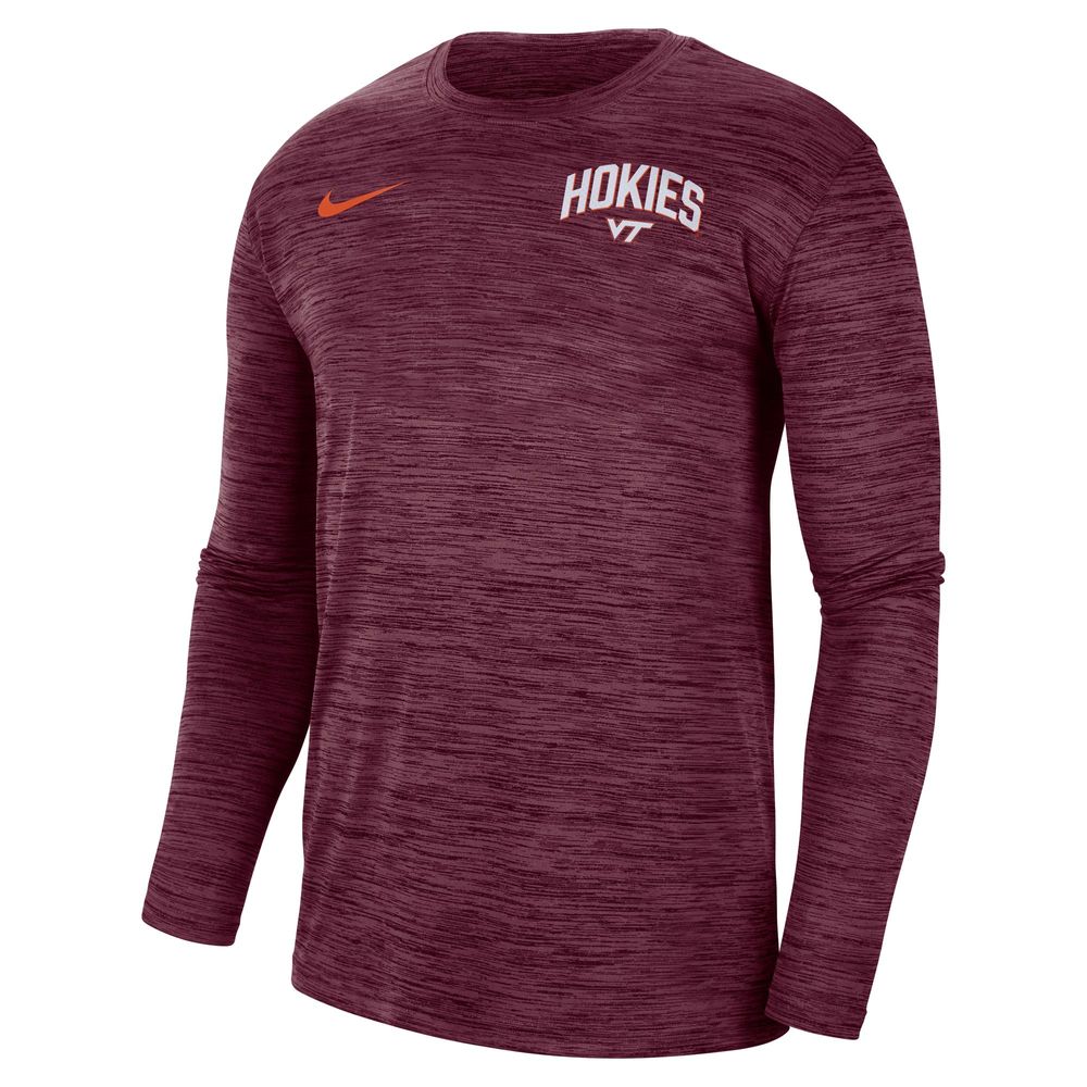 Men's Nike Maroon Virginia Tech Hokies Sideline Game Day Velocity Performance Long Sleeve T-Shirt