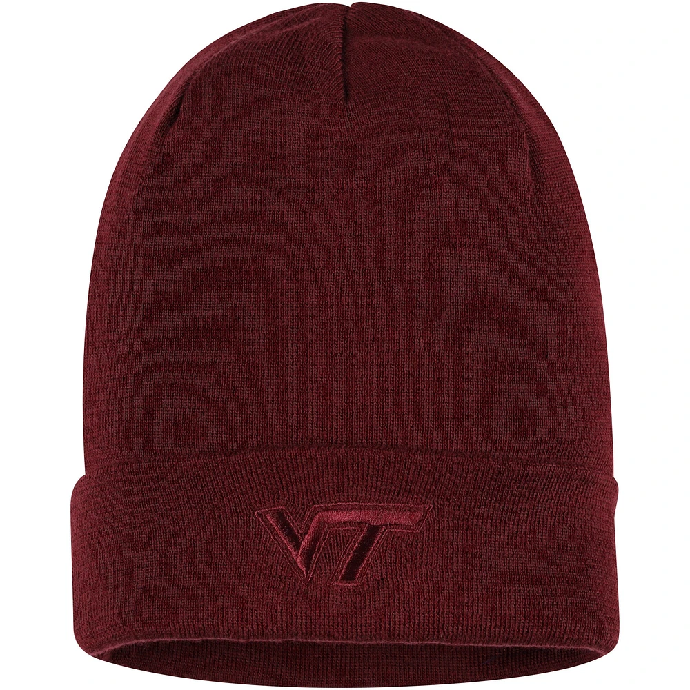 Bonnet en tricot à revers ton sur ton Virginia Tech Hokies Nike pour homme