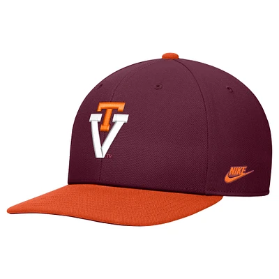 Casquette Nike Vintage Snapback Virginia Tech Hokies pour homme Bordeaux