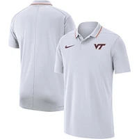 Polo Nike Virginia Tech Hokies Coaches Performance pour homme - Blanc