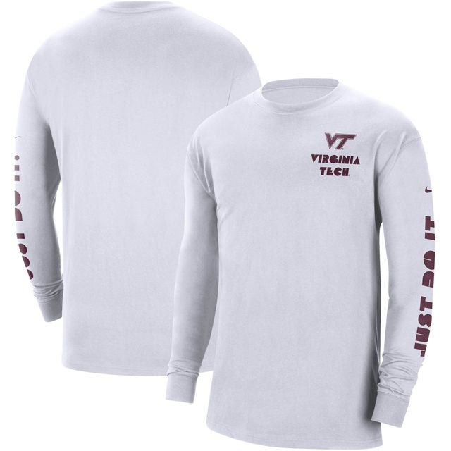 T-shirt à manches longues Nike Virginia Tech Hokies Heritage Max 90 pour homme, blanc