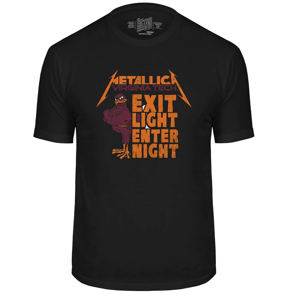 Men's Original Retro Brand Black Virginia Tech Hokies Metallica T-Shirt