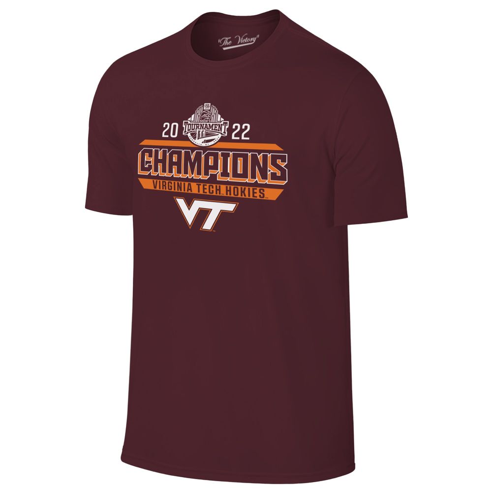 Men's Original Retro Brand Maroon Virginia Tech Hokies 2022 ACC Basketball Conference Tournament Champions Locker Room T-Shirt