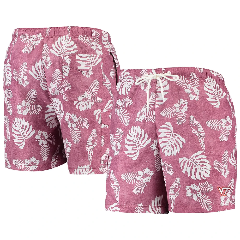 Short de bain Tommy Bahama Maroon Virginia Tech Hokies Naples Parrot Paradise pour homme