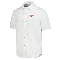 Chemise boutonnée Tommy Bahama pour hommes Virginia Tech Hokies Coconut Point Palm Vista IslandZone Camp