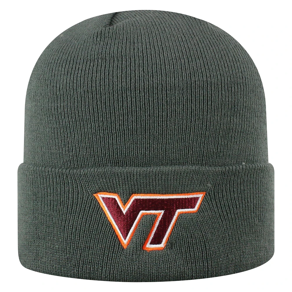 Men's Top of the World Gray Virginia Tech Hokies Logo Cuffed Knit Hat