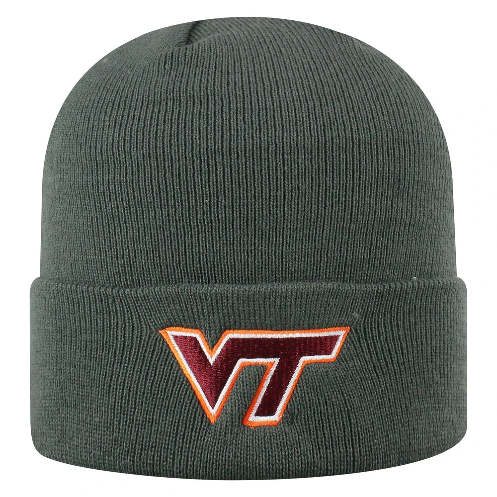 Men's Top of the World Gray Virginia Tech Hokies Logo Cuffed Knit Hat