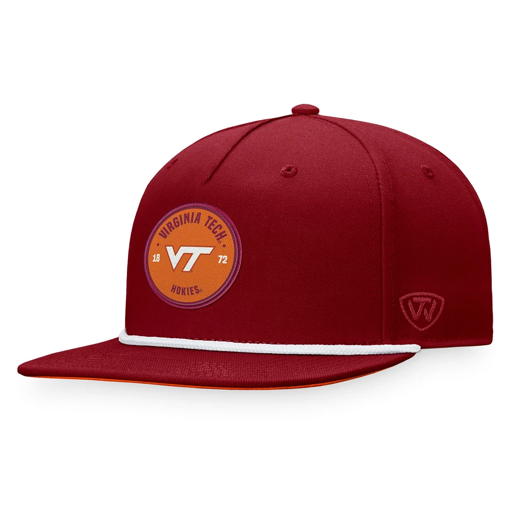 Chapeau Top of the World marron Virginia Tech Hokies Bank pour hommes