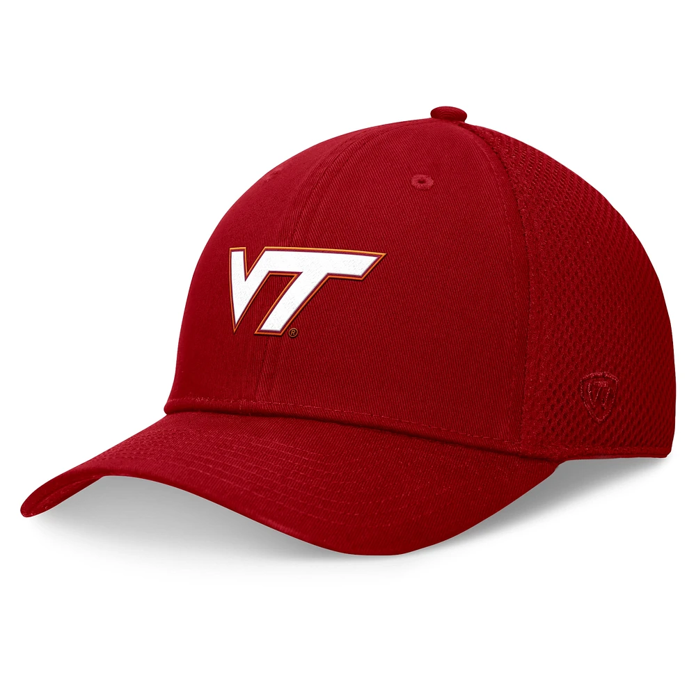 Casquette Spacer Flex Top of the World marron pour homme des Virginia Tech Hokies