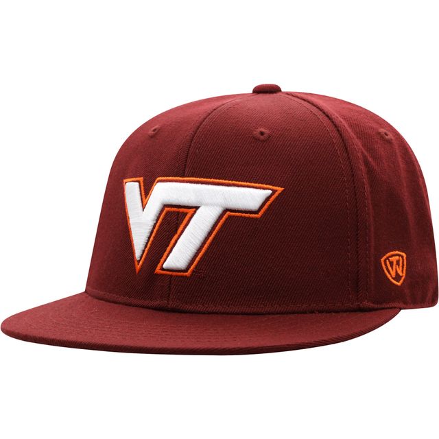 Chapeau ajusté couleur marron Virginia Tech Hokies pour hommes Top of the World