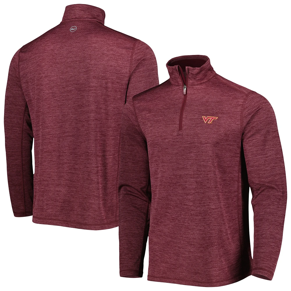 Sweat Vineyard Vines Virginia Tech Hokies Sankaty Quarter-Zip marron pour homme