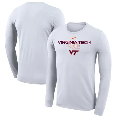 Virginia Tech Hokies Nike 2023 On Court Bench Long Sleeve T-Shirt - White