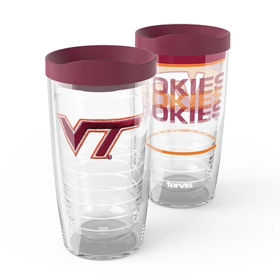 Tervis Virginia Tech Hokies 2-Pack 16oz. Ensemble de gobelets concurrents et emblèmes