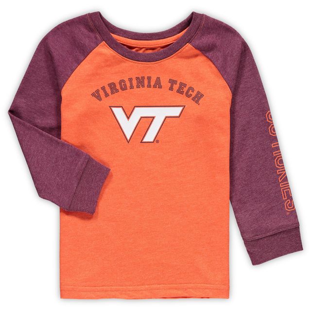 T-shirt raglan à manches longues Virginia Tech Hokies Colosseum Heathered pour tout-petit