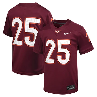 Maillot de football réplique intouchable Nike #25 Maroon Virginia Tech Hokies pour tout-petit