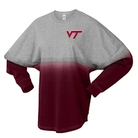 T-shirt unisexe Spirit Jersey marron/gris Virginia Tech Hokies Ombre à manches longues