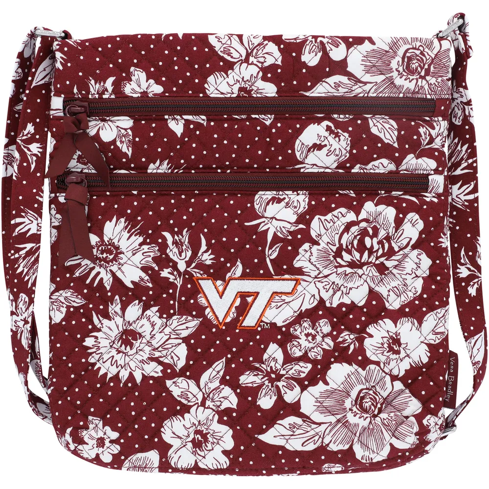 Vera Bradley Virginia Tech Hokies Rain Garden Triple-Zip Hipster Crossbody Bag