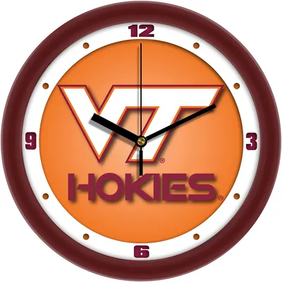Virginia Tech Hokies 11.5'' Suntime Premium Glass Face Dimension Wall Clock