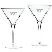 10 oz Set of 2 Luigi Bormioli Titanium Martini Glasses Etched