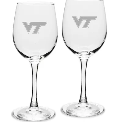 Virginia Tech Hokies 2-Piece 12oz. Traditional White Wine Glass Set