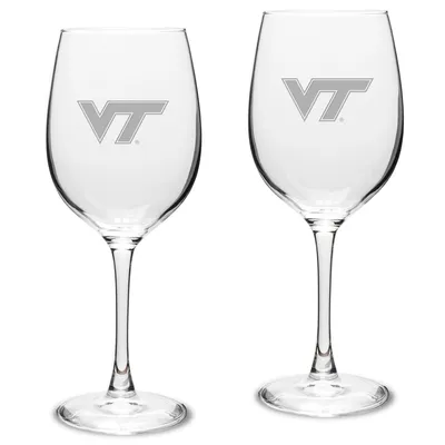 Virginia Tech Hokies 2-Piece 16oz. Traditional White Wine Glass Set