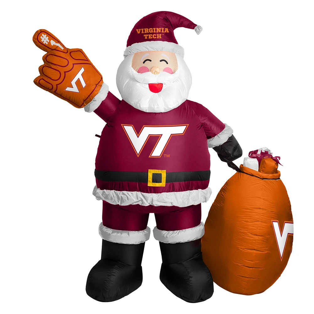 Père Noël gonflable de 7 pieds des Hokies de Virginia Tech