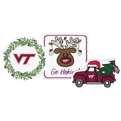 Virginia Tech Hokies Holiday Tabletop Block Decor Set