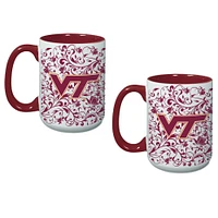 Ensemble de deux tasses à fleurs Virginia Tech Hokies