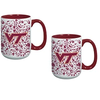 Virginia Tech Hokies Two-Pack Floral Mug Set