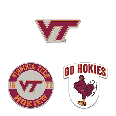 Ensemble de pin de collection en trois pièces WinCraft Virginia Tech Hokies