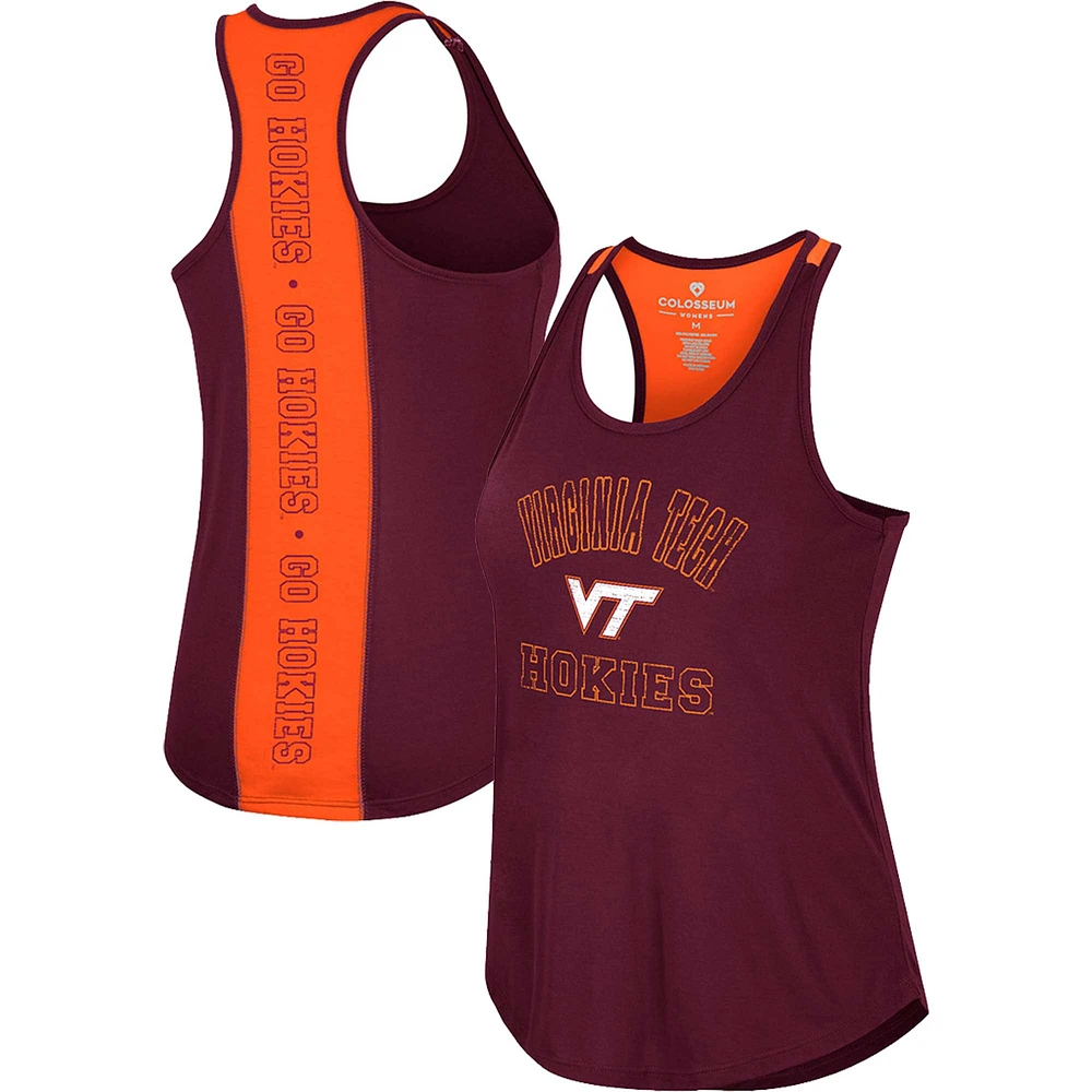 Women's Colosseum Maroon Virginia Tech Hokies 10 Days Racerback Scoop Neck Tank Top