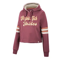 Women's Colosseum Maroon Virginia Tech Hokies Retro Cropped Pullover Hoodie